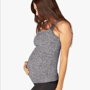 Beyond the Bump grow and glow maternity tank in Black-white.